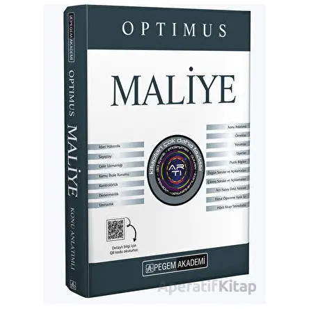 KPSS A Grubu Optimus Maliye Konu Anlatımı - Birhan Çelik - Pegem Akademi Yayıncılık