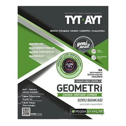 TYT-AYT Geometri Çokgen-Dörtgen-Çember Soru Bankası - Kolektif - Pegem Akademi Yayıncılık