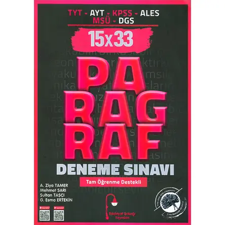 Edebiyat Sokağı TYT AYT KPSS ALES MSÜ DGS Paragraf 15x33 Deneme