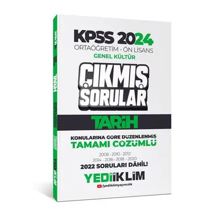 Yediiklim KPSS 2024 Ortaöğretim-Önlisans Tarih Konularına Göre Çıkmış Sorular
