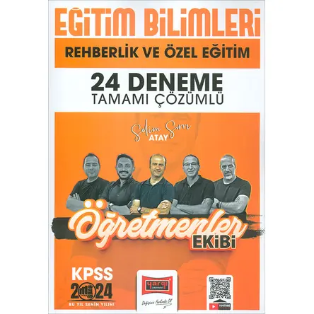 Yargı Yayınları 2024 KPSS Öğretmenler Ekibi Rehberlik Tamamı Çözümlü 24 Deneme