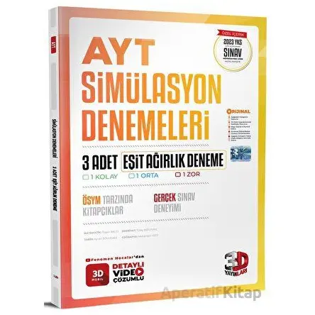 AYT Eşit Ağırlık 3lü Simülasyon Deneme 3D Yayınları