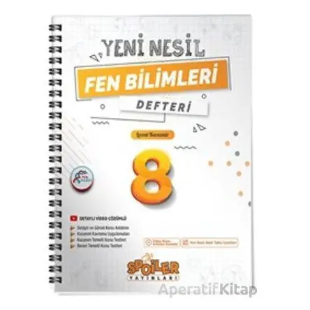 Spoiler Yayınları 8. Sınıf Fen Bilimleri Yeni Nesil Defter