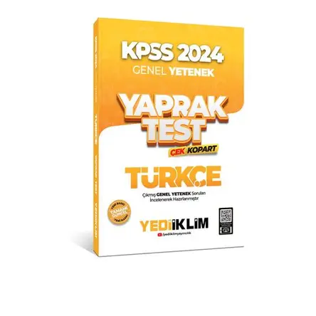 2024 KPSS Türkçe Çek Kopart Yaprak Test Yediiklim Yayınları