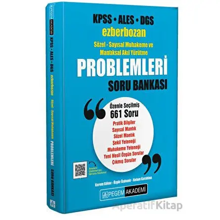 KPSS ALES DGS Ezberbozan Sözel-Sayısal Muhakeme ve Mantıksal Akıl Yürütme Problemleri Soru Bankası