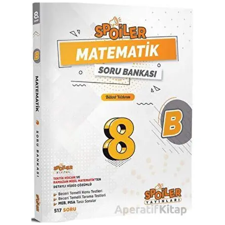 Spoiler Yayınları 8. Sınıf Matematik Spoiler B Kitap Soru Bankası