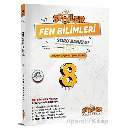 Spoiler Yayınları 8. Sınıf Fen Bilimleri Spoiler Soru Bankası