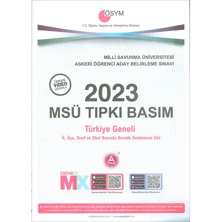 MSÜ Tıpkı Basım Deneme Sınavı A Yayınları