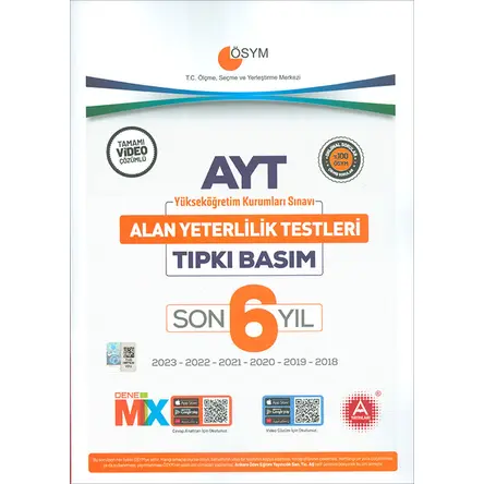 Son 6 Yıl AYT Tıpkı Basım Deneme Seti (23-22-21-20-19-18 Yılları) A Yayınları