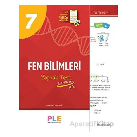 7.Sınıf Fen Bilimleri Çek Kopart Yaprak Test Birey PLE