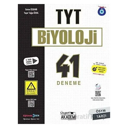 TYT Biyoloji 41 Deneme Üçgen Yayıncılık