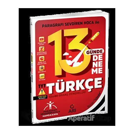 TYT Türkçe 13 Günde 13x40 Branş Denemeleri Hamza Kaya Arı Yayıncılık