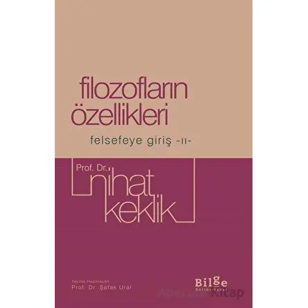 Filozofların Özellikleri - Nihat Keklik - Bilge Kültür Sanat