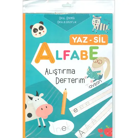 Alfabe Yaz sil Alıştırma Defterim Ecrin Okul Öncesi Yayınları