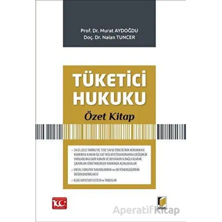 Tüketici Hukuku Özet Kitap - Nalan Tuncer - Adalet Yayınevi