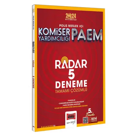 Yargı Yayınları 2024 Polis Meslek İçi PAEM Komiser Yardımcılığı Radar 5 Deneme