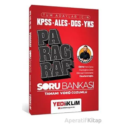 Yediiklim 2024 Tüm Adaylar İçin KPSS - ALES - DGS - YKS Paragraf Soru Bankası