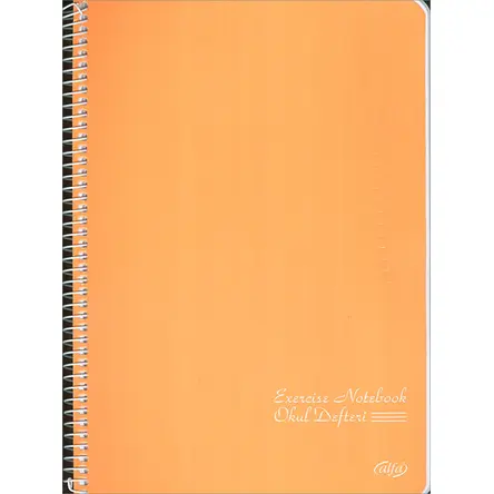 Okul Defteri A5 Boy 96 Yaprak Çizgili Spiral Kapak Alfa Defter