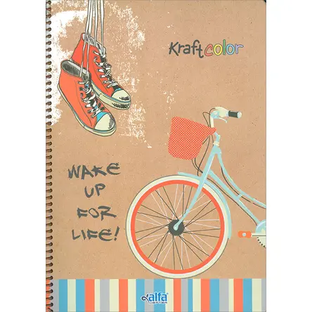 A4 Boy 80 Yaprak Kareli Spiral Kapak Alfa Defter