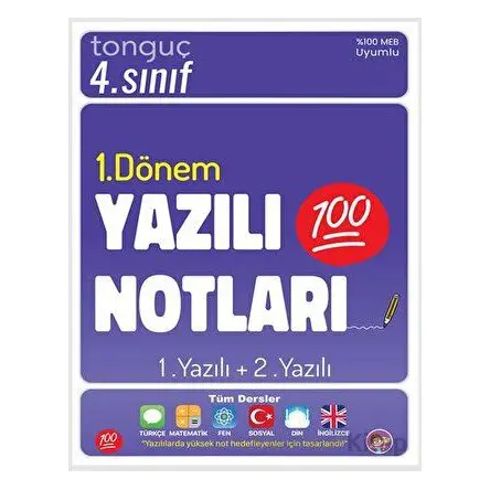 4. Sınıf Yazılı Notları 1. Dönem 1 ve 2. Yazılı Tonguç Akademi