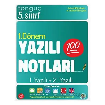 5. Sınıf Yazılı Notları 1. Dönem 1 ve 2. Yazılı Tonguç Akademi
