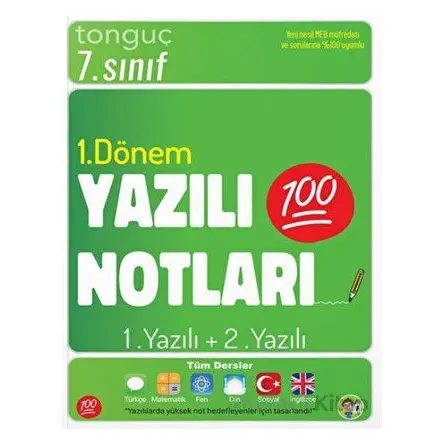 7.Sınıf Yazılı Notları 1.Dönem 1 ve 2.Yazılı Tonguç Akademi