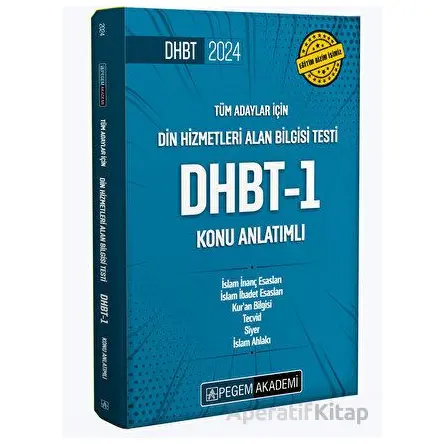 2024 Din Hizmetleri Alan Bilgisi Testi DHBT-1 Konu Anlatımlı - Kolektif - Pegem Akademi Yayıncılık