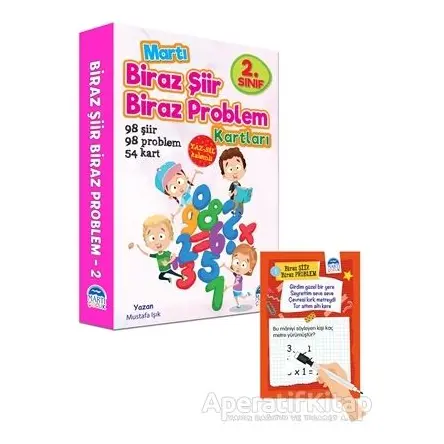 2. Sınıf Biraz Şiir Biraz Problem Kartları - Yaz Sil Kalemli - Mustafa Işık - Martı Çocuk Yayınları