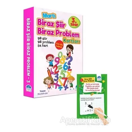3. Sınıf Biraz Şiir Biraz Problem Kartları - Yaz Sil Kalemli - Mustafa Işık - Martı Çocuk Yayınları