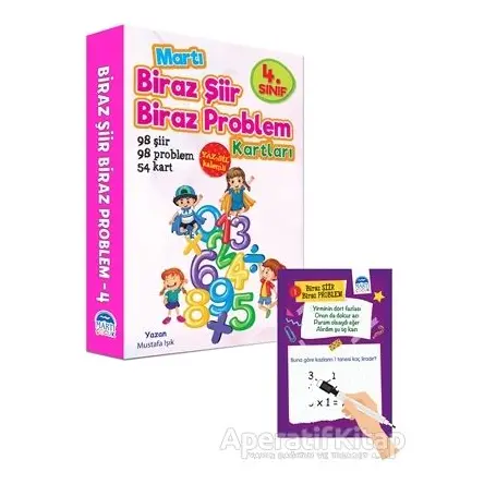 4. Sınıf Biraz Şiir Biraz Problem Kartları - Yaz Sil Kalemli - Mustafa Işık - Martı Çocuk Yayınları