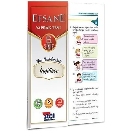 Açı Yayınları 6. Sınıf İngilizce Yaprak Test