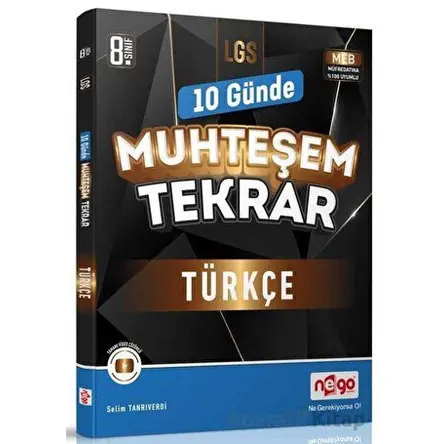 LGS 10 Günde Muhteşem Tekrar Türkçe Nego Yayınları