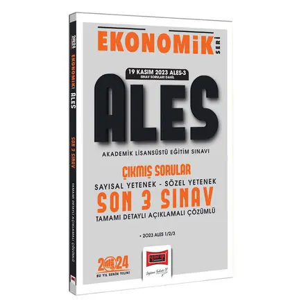 Yargı Yayınları 2024 ALES Ekonomik Seri Çıkmış Sorular Tamamı Çözümlü Son 3 Sınav