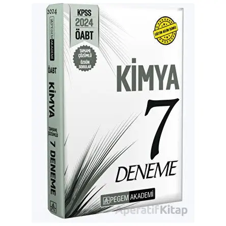 2024 KPSS ÖABT Kimya Öğretmenliği Tamamı Çözümlü 7 Deneme - Kolektif - Pegem Akademi Yayıncılık