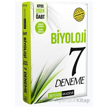 2024 KPSS ÖABT Biyoloji Öğretmenliği Tamamı Çözümlü 7 Deneme - Kolektif - Pegem Akademi Yayıncılık