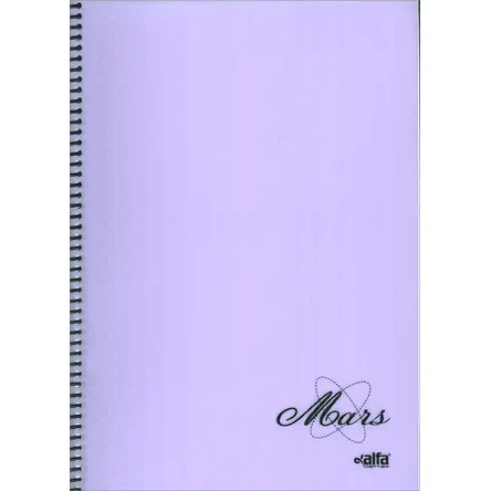 A4 Boy Mars 96 Yaprak Çizgisiz Spiral Kapak Alfa Defter