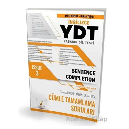 YDT İngilizce Sentence Completion Issue 3 - Burak Yaşar - Pelikan Tıp Teknik Yayıncılık