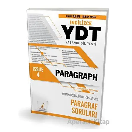 YDT İngilizce Paragraph Issue 4 - Burak Yaşar - Pelikan Tıp Teknik Yayıncılık