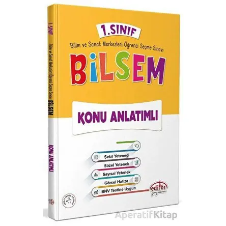 1.Sınıf Bilsem Konu Anlatımlı Editör Yayınları