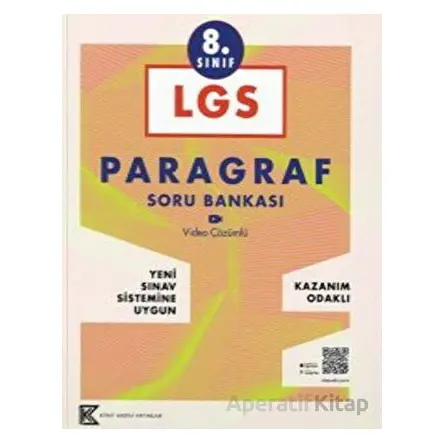 8. Sınıf LGS Paragraf Soru Bankası Kitap Vadisi Yayınları