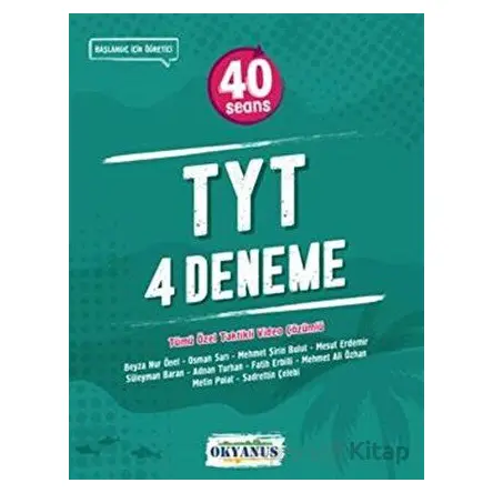 Tyt 40 Seans 4 lü Deneme Okyanus Yayınları