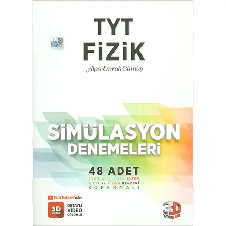 TYT Fizik Simülasyon Denemeleri Detaylı Video Çözümlü 3D Yayınları