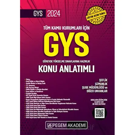 2025 Tüm Kamu Kurumları İçin Görevde Yükselme Sınavlarına Hazırlık Konu Anlatımlı