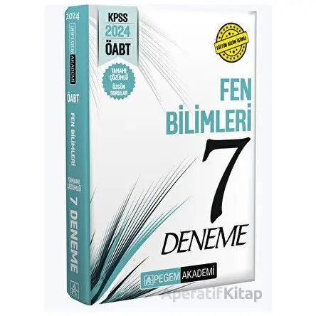 2024 KPSS ÖABT Fen Bilimleri Tamamı Çözümlü 7 Deneme - Kolektif - Pegem Akademi Yayıncılık