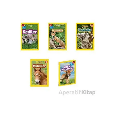 National Geographic Kids Okuma Kitapları Seviye 1 Tatlı Hayvanlar Seti 5 Kitap
