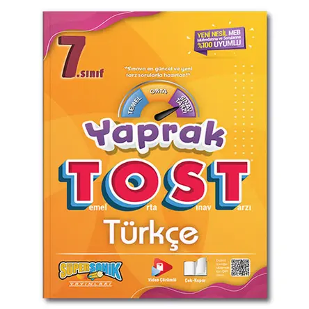 7.Sınıf Türkçe Yaprak Tost Süpersonik Yayınları