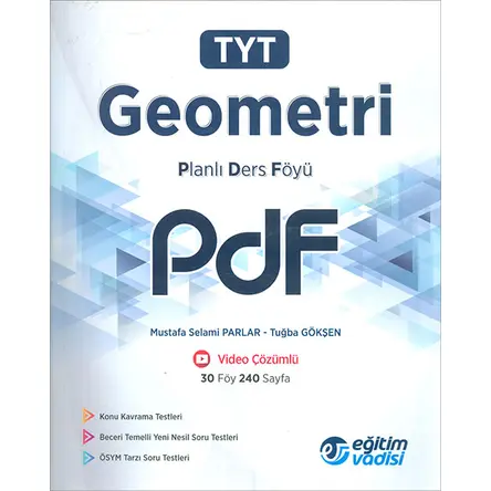 TYT Geometri PDF Planlı Ders Föyü Eğitim Vadisi Yayınları