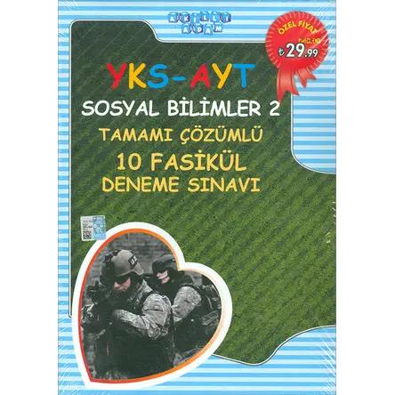 AYT Sosyal Bilimler 2 Tamamı Çözümlü 10 Fasikül Deneme (Kampanyalı) Akıllı Adam Yayınları