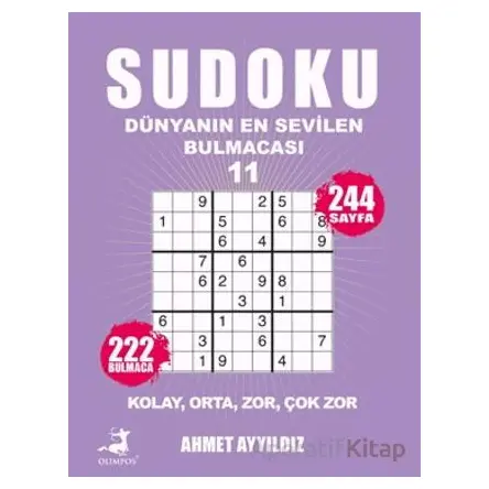 Sudoku - Dünyanın En Sevilen Bulmacası 11 - Ahmet Ayyıldız - Olimpos Yayınları