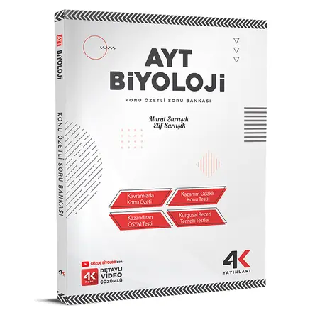 AYT Biyoloji Konu Özetli Soru Bankası 4K Yayınları